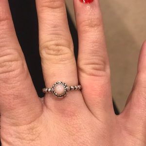 Pandora Birthstone Ring- Pink